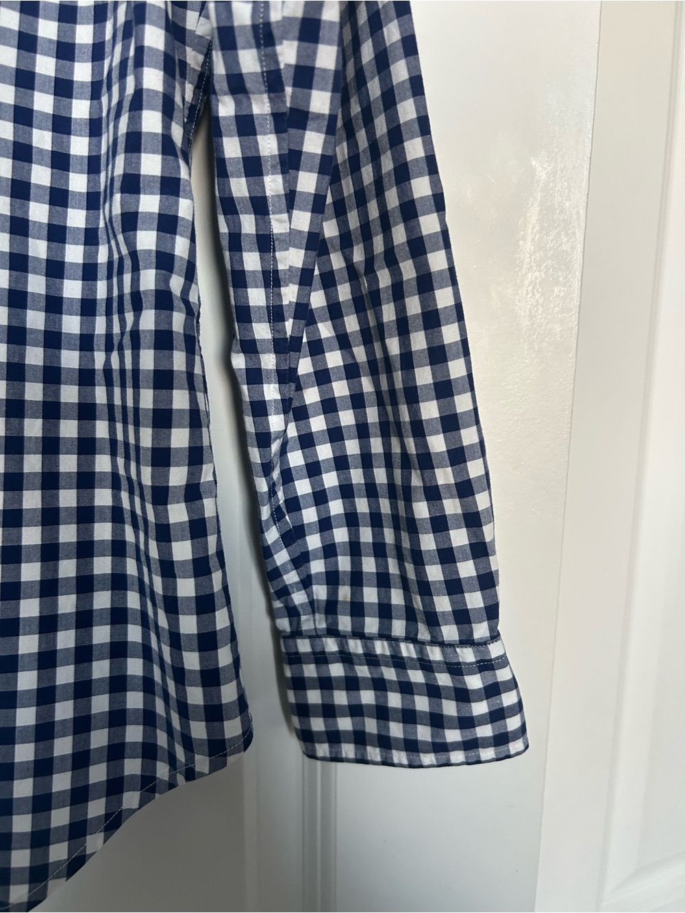 Ralph Lauren Navy and White Gingham Button-Up Shirt - Picture 5 of 8